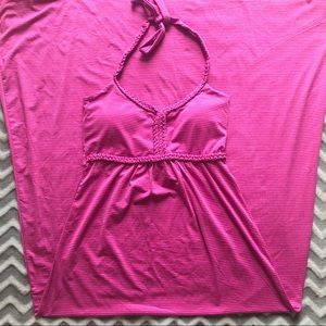 NWOT Soybu Dhara Pink Striped Halter Maxi Dress